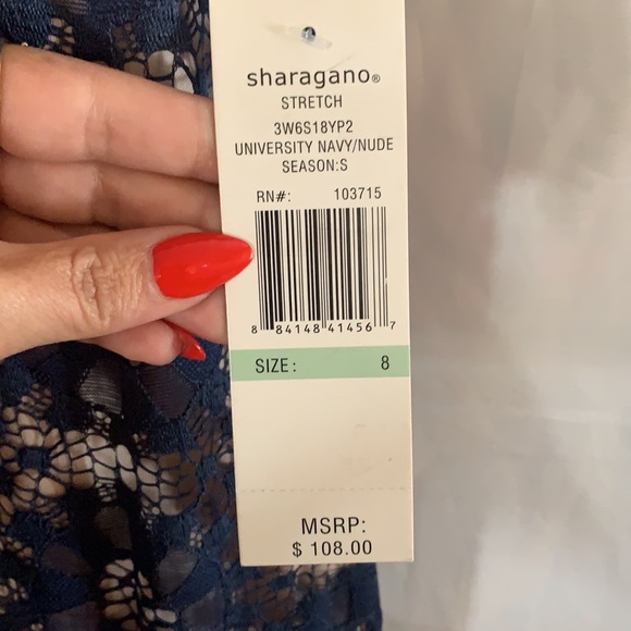 Sharagano Beautiful Navy Dress, Size 8, MAKE AN OFFER!!! - Picture 3 of 5